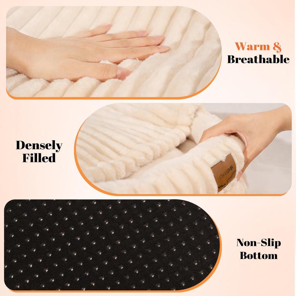 CHEERPALS cat bed machine-washable cover—easy cleanup after playful days.