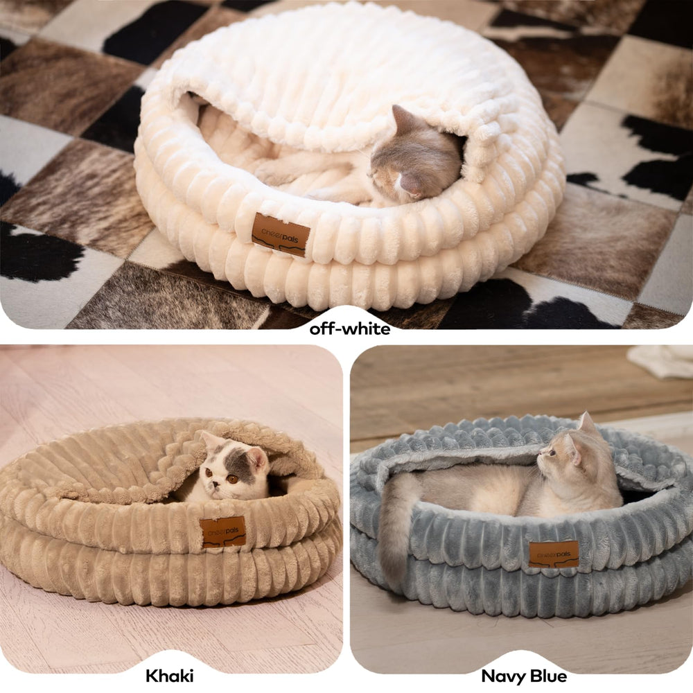 CHEERPALS cat bed round design—cozy cocoon for naps.