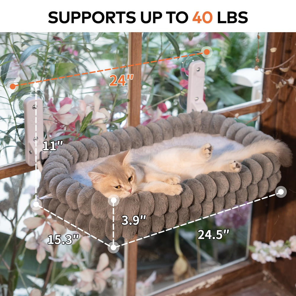 CHEERPALS cat window perch breathable mesh side for summer comfort.