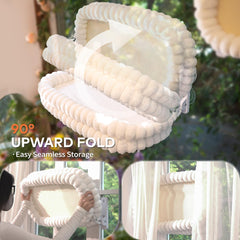 CHEERPALS cat window perch raised sides support neck and head comfort.