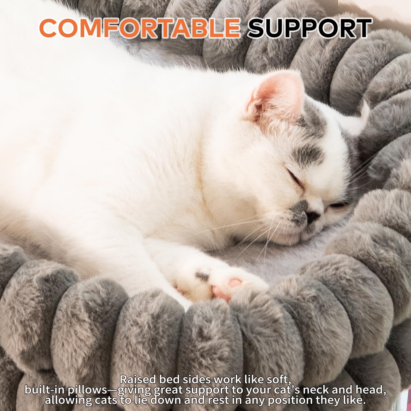 CHEERPALS reversible cushion winter side in plush provides warm, comforting rest.