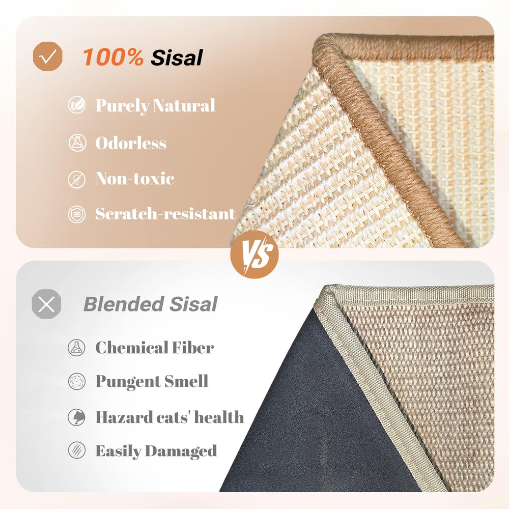 CHEERPALS sisal scratcher mat wall-mount setup with hook-and-loop fasteners