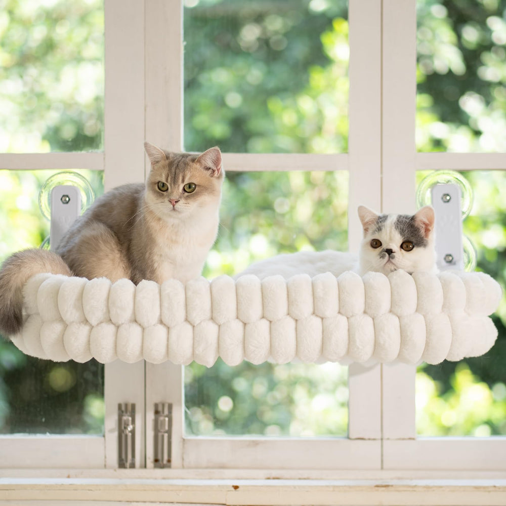CHEERPALS white window perch complements space with durable, stylish appeal.
