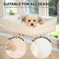 CHEERPALS window bed with reversible cushion showcasing plush and mesh sides.