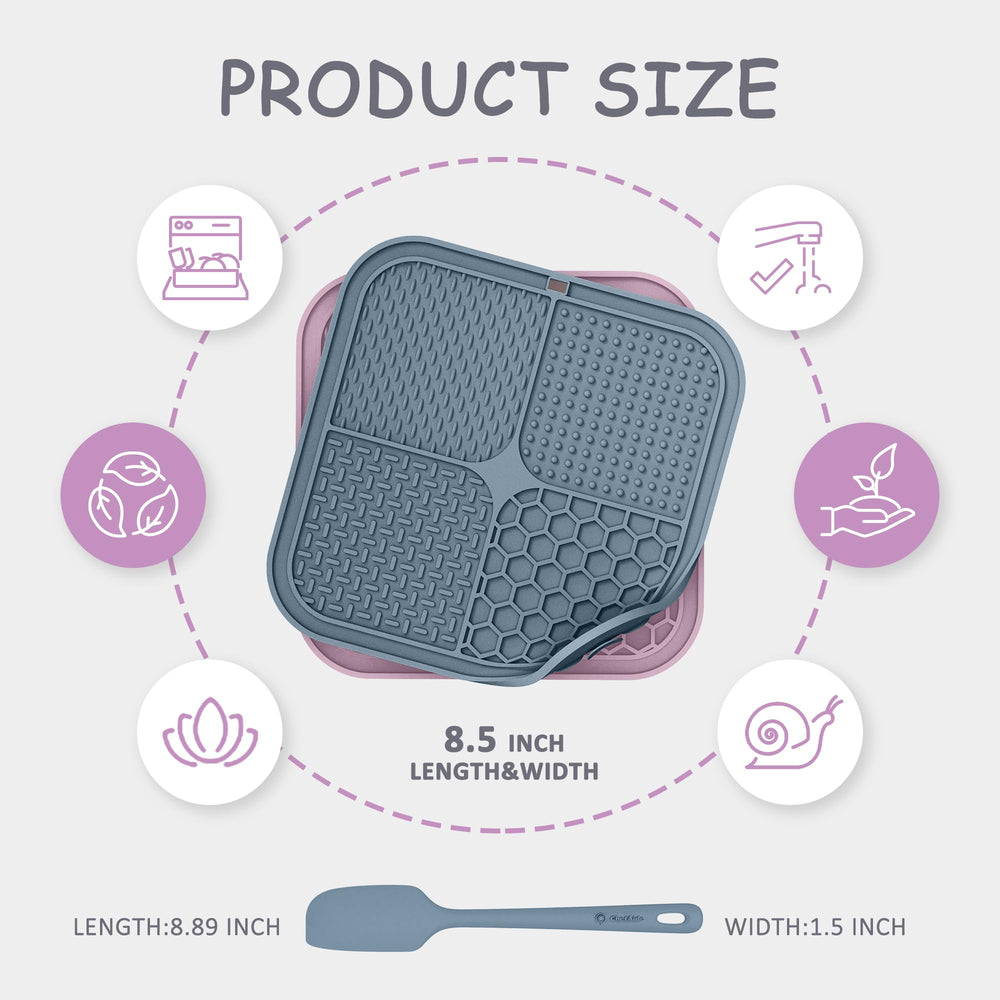ChefAide lick mat 85x85-inch silicone provides stable placement on smooth surfaces.