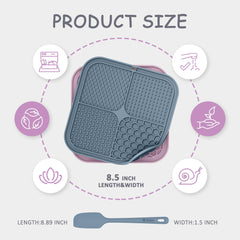 ChefAide lick mat 85x85-inch silicone provides stable placement on smooth surfaces.