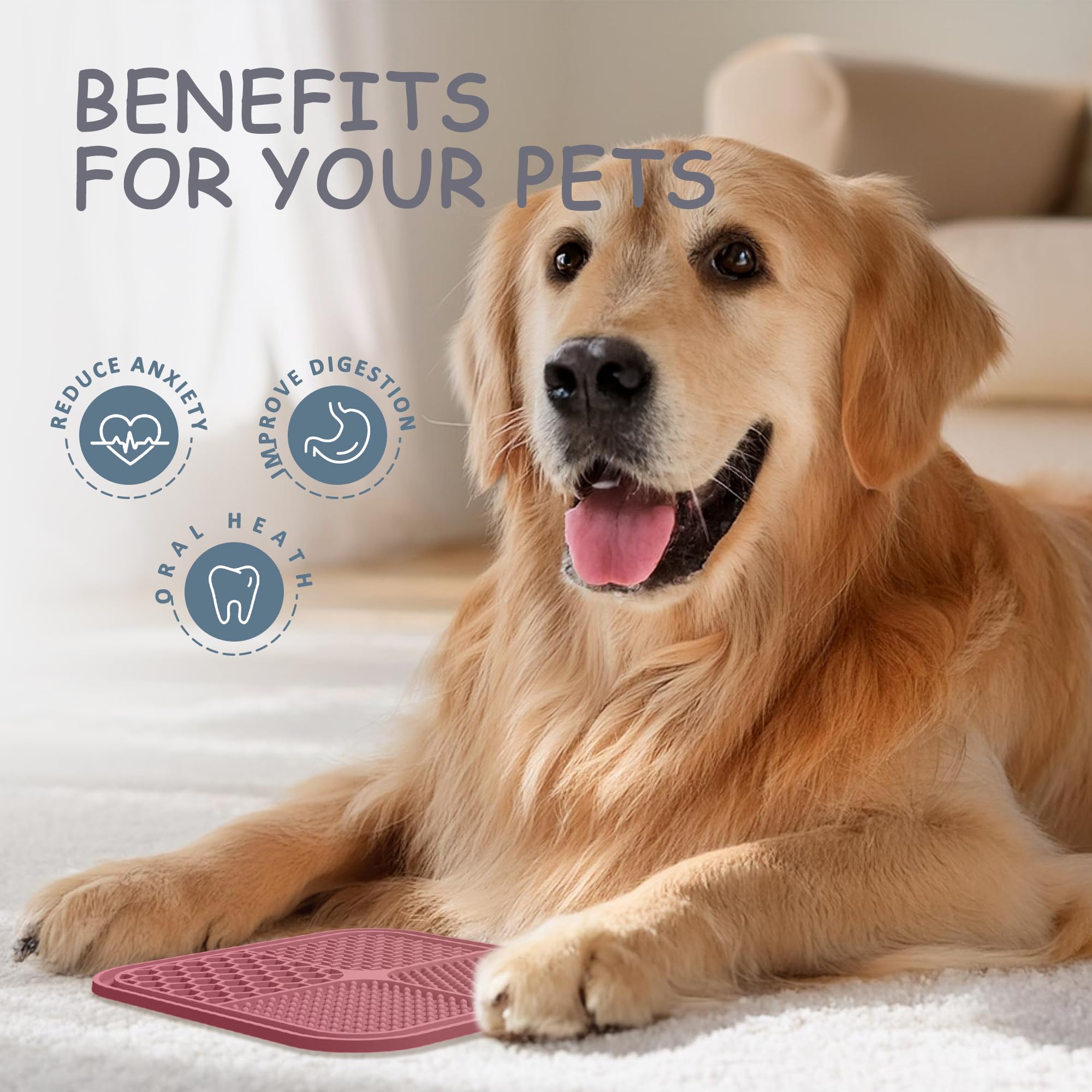 ChefAide lick mat used during grooming to calm pets.