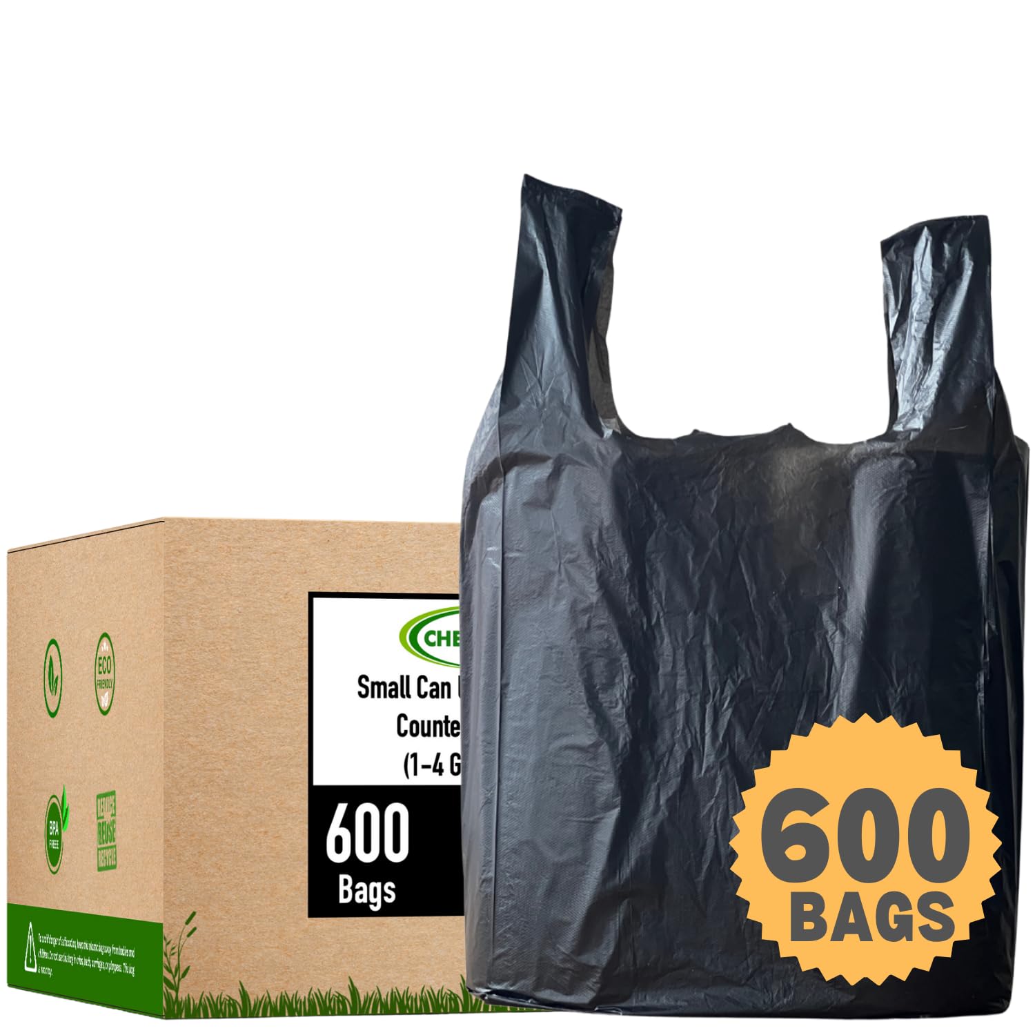 CHEFNENO biodegradable bags front view ideal for bulk household use.