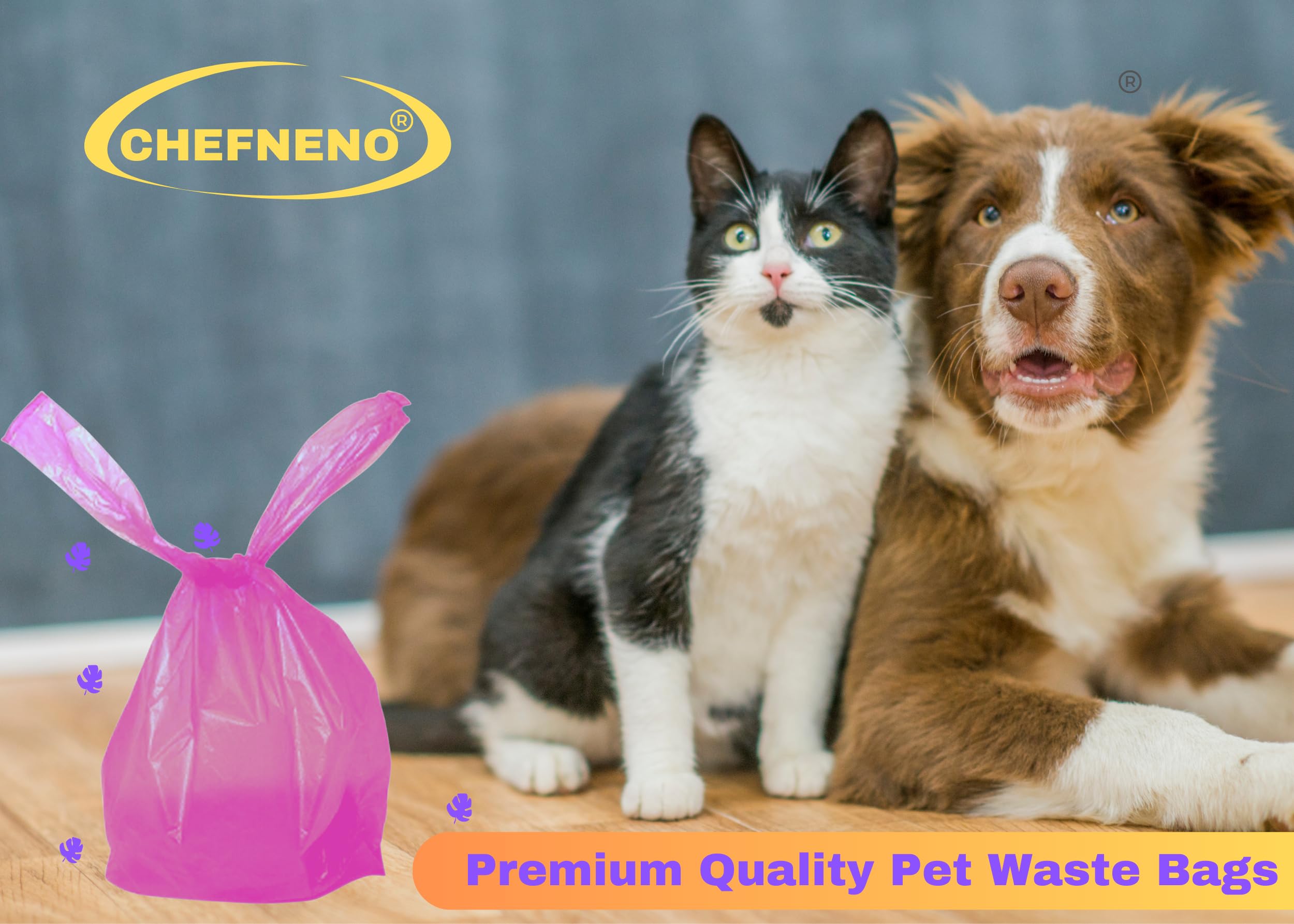 CHEFNENO cat litter and poop bags for quick disposal