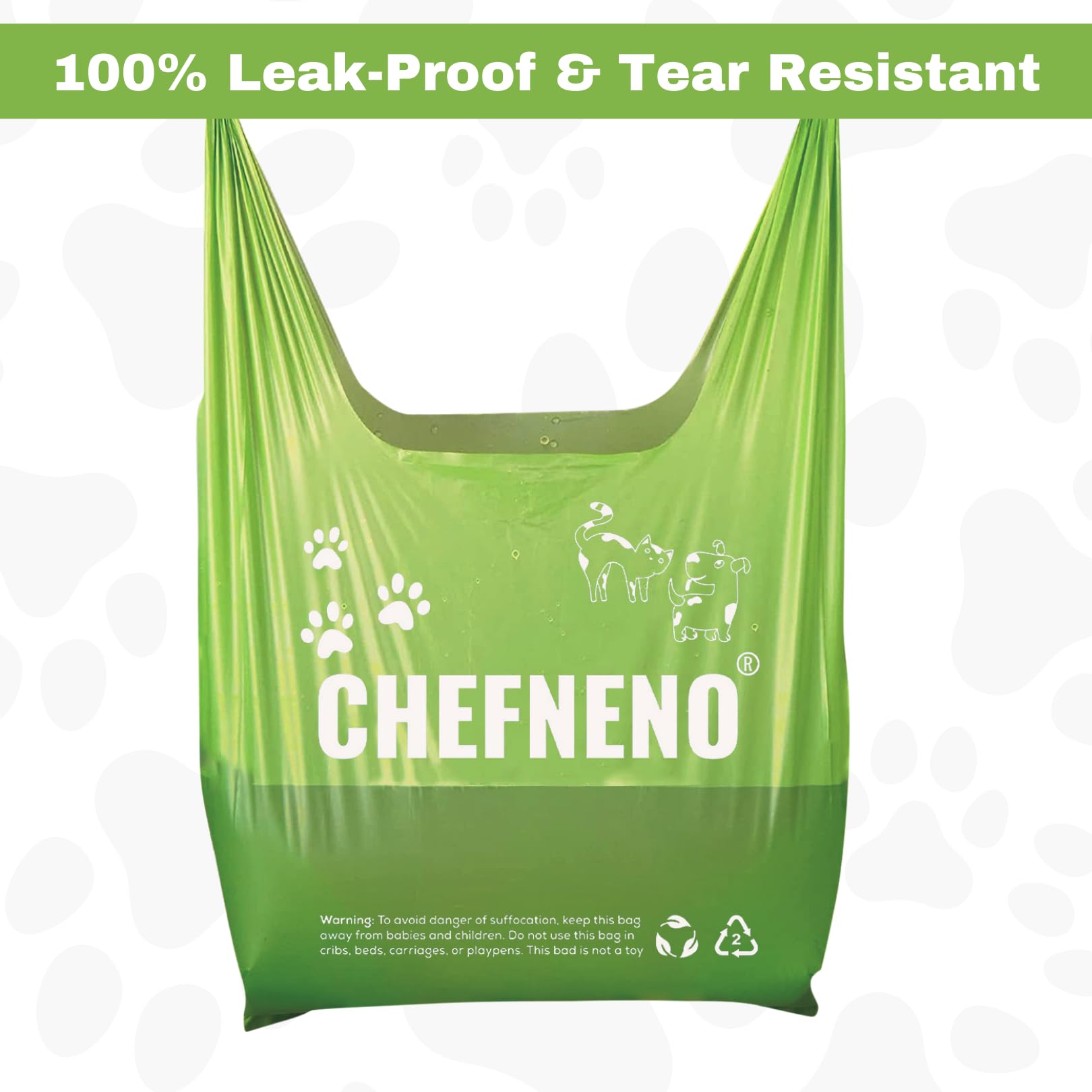 CHEFNENO easy tie handles on waste bags for secure disposal