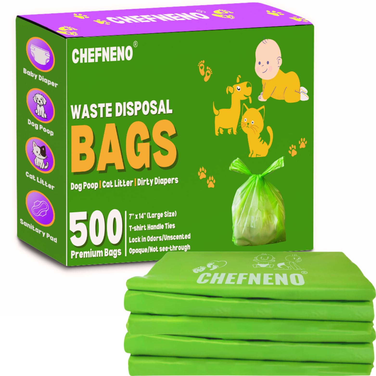 CHEFNENO odor-closure-bags help trap odors for a calmer room