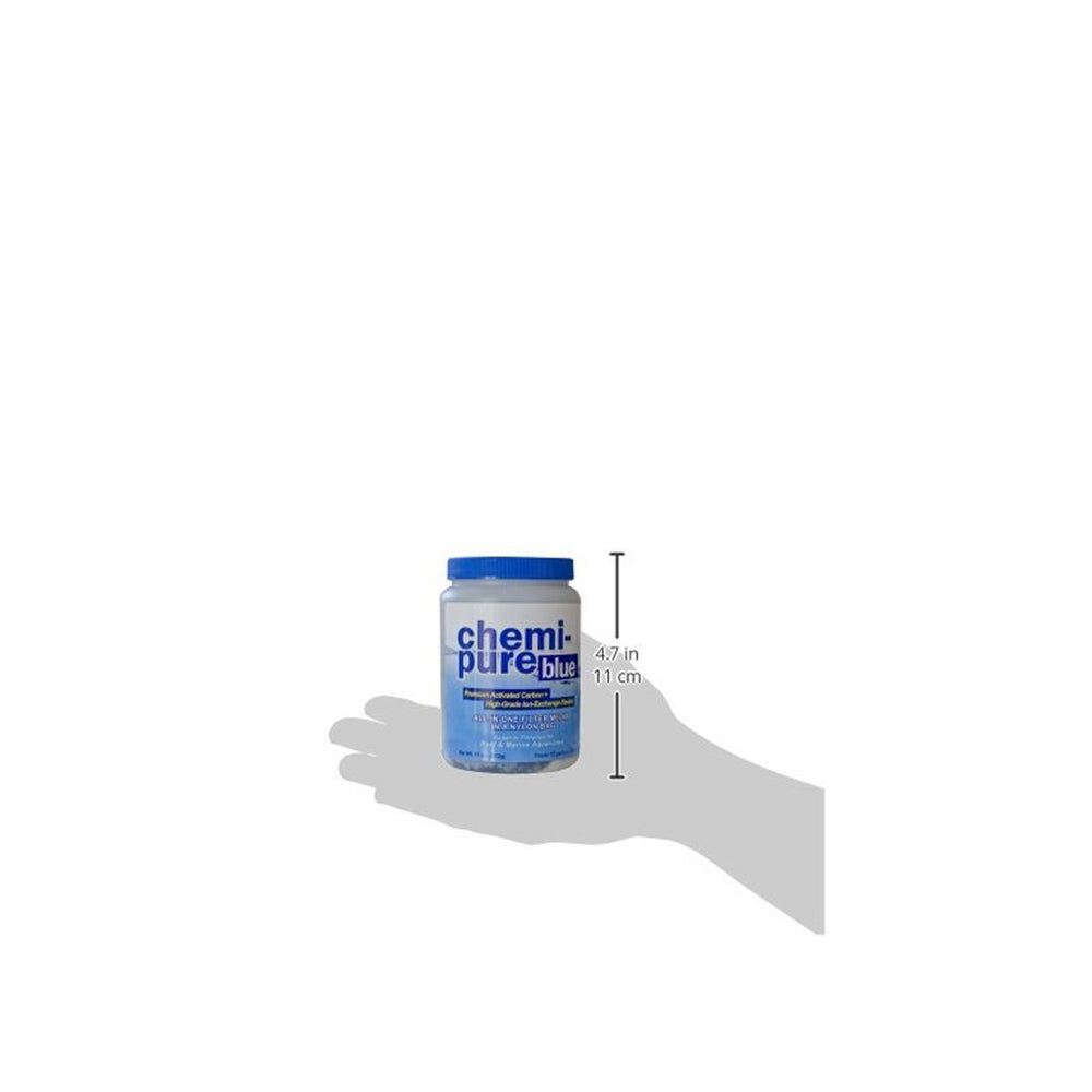 Chemi Pure Blue packaging shows wet, ready-to-use media for convenient filtration