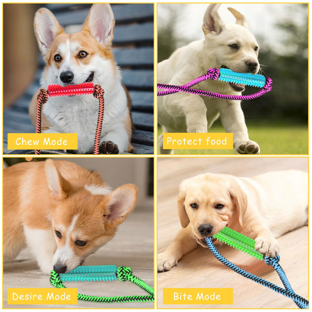 ChengFu blue toy with rope and 3-93 inch chew surface for safe play.