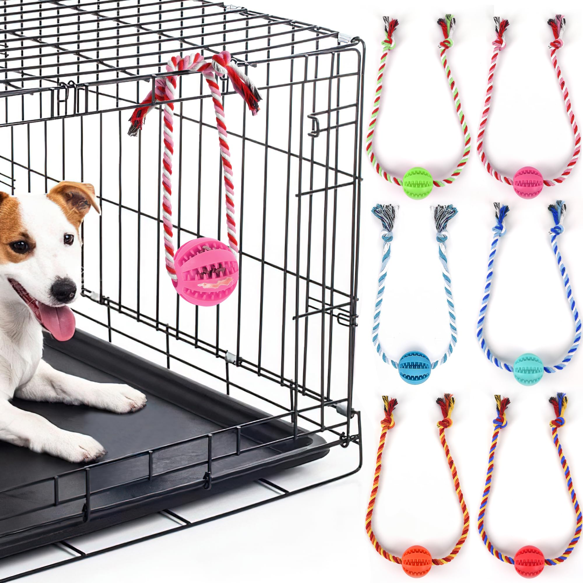 ChengFu interactive dog toy ball pink for treat dispensing and enrichment.