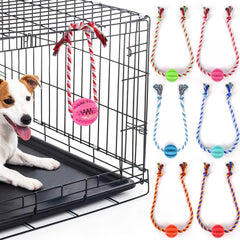 ChengFu interactive dog toy ball pink for treat dispensing and enrichment.