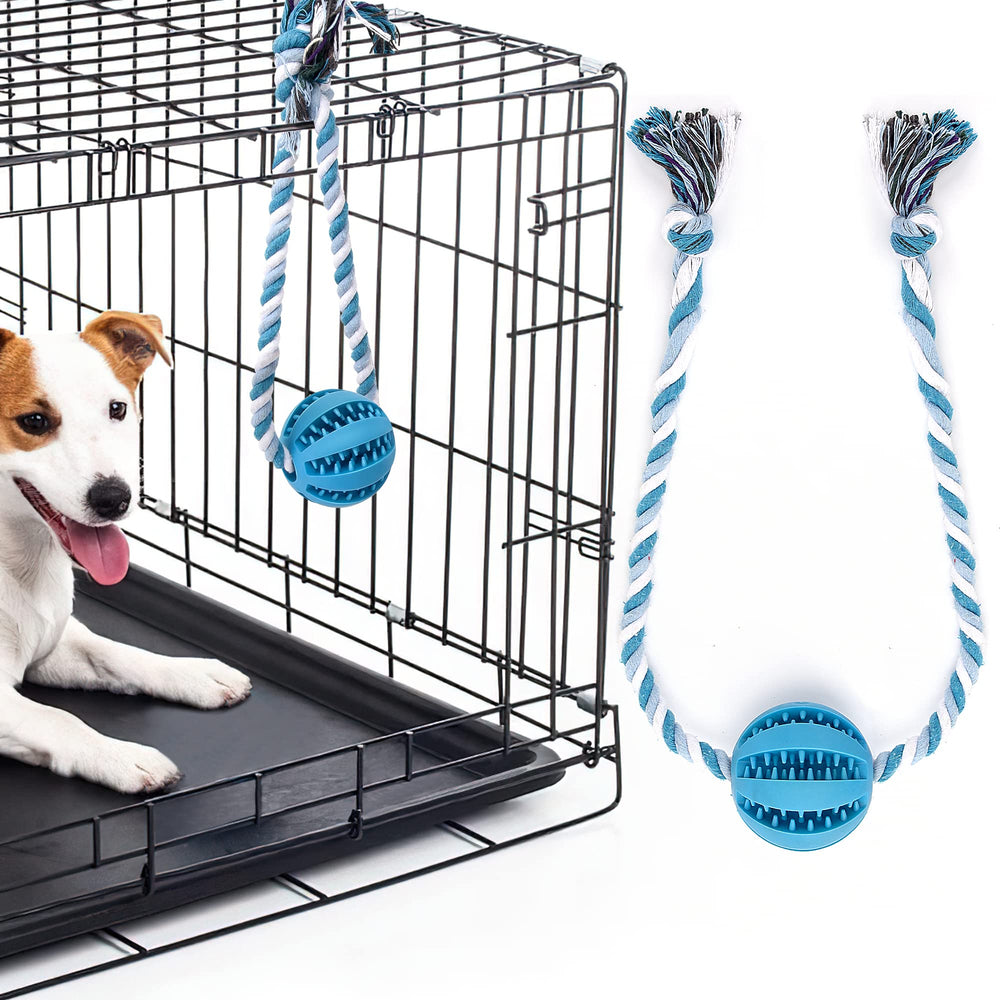 ChengFu interactive dog toy ball with rope for crate-time engagement