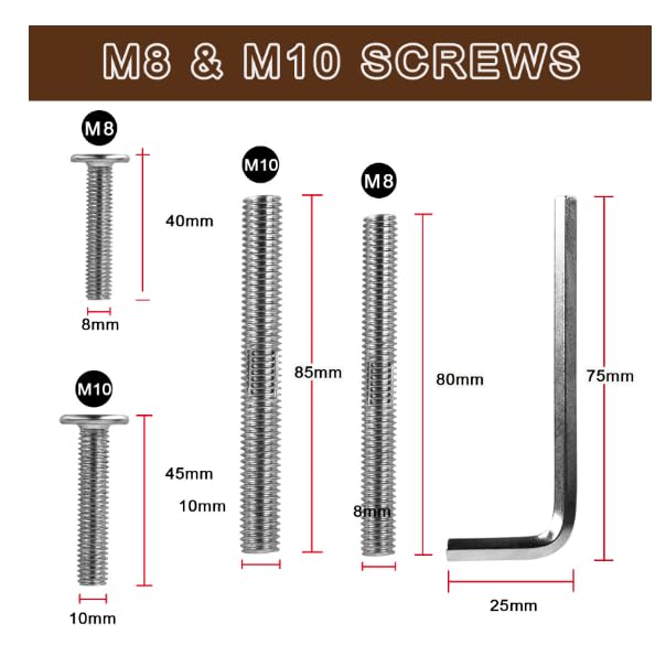 ChengFu M8 threaded bolt for cat scratching post—easy height adjustment.
