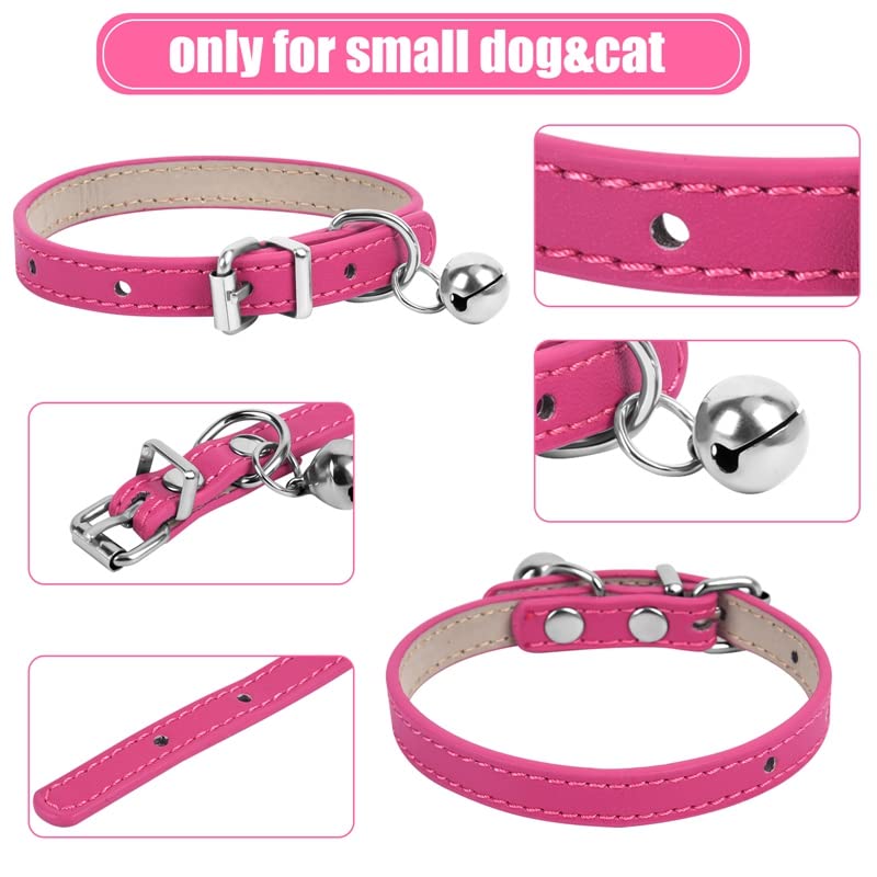 ChengFu XXS pink dog collar adjustable buckle for secure fit