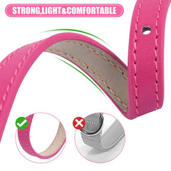 ChengFu XXS pink dog collar soft PU leather aesthetic and comfort