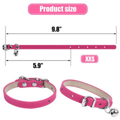 ChengFu XXS pink dog collar with bell adds visibility during walks
