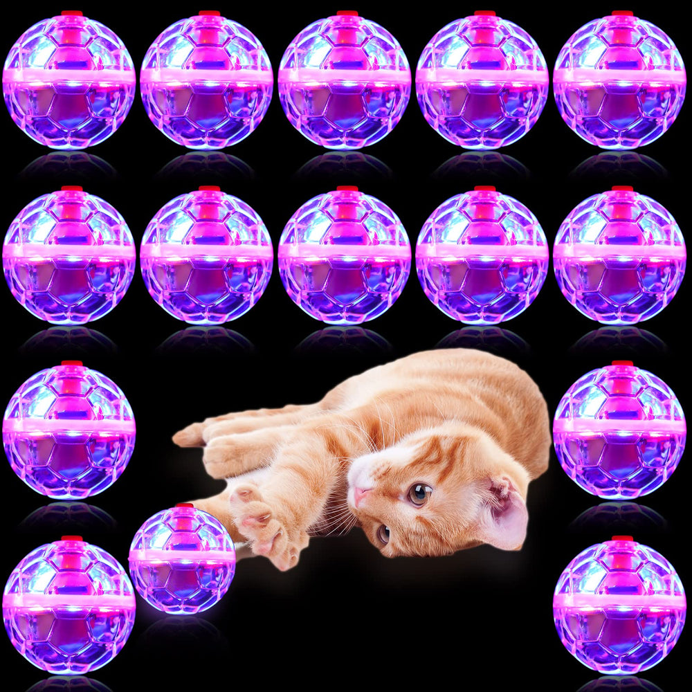CHENGU 15-piece cat balls glow with multi-color LEDs for engaging indoor play.