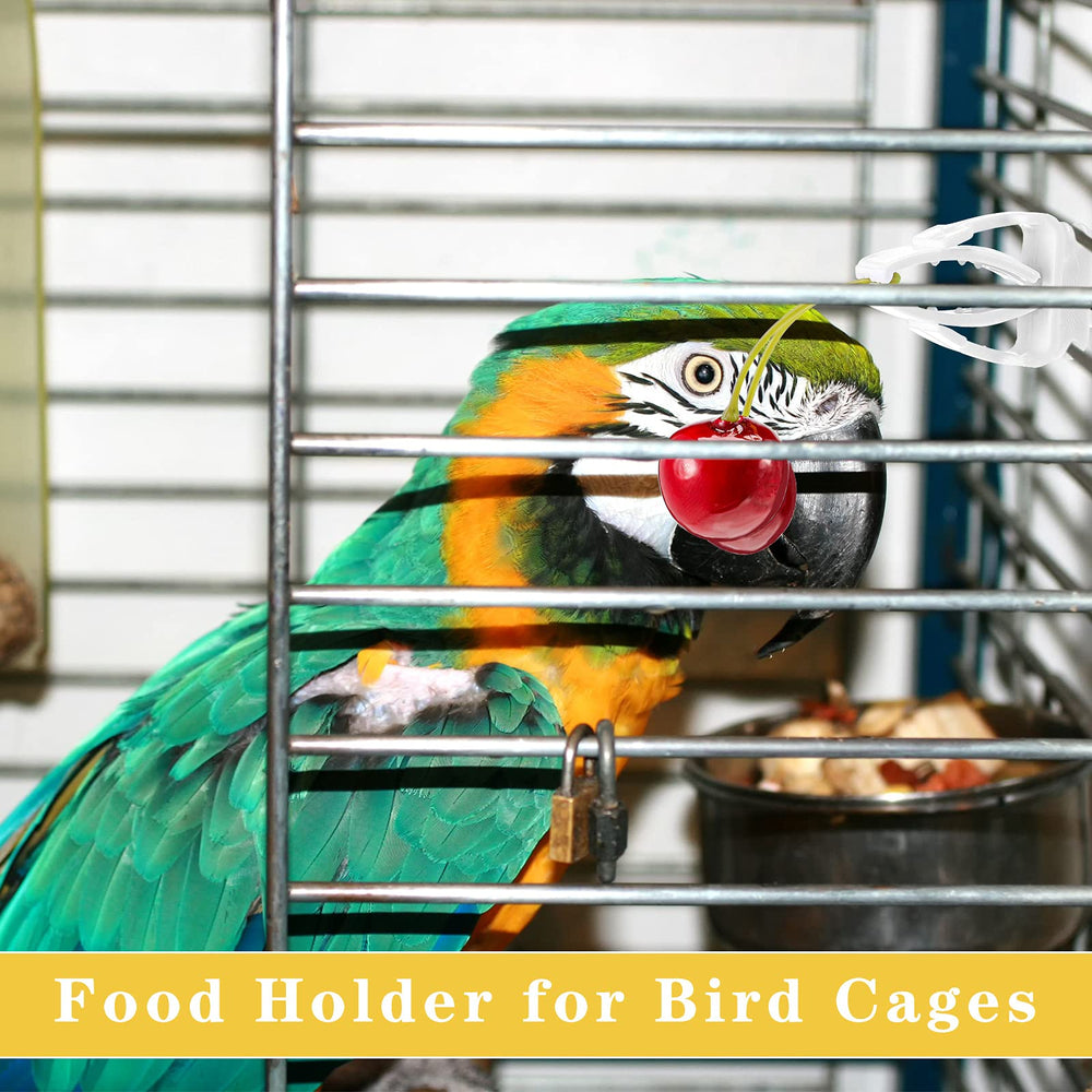 CHENGU small-bird accessory clip enhances tidy feeding for parakeets and canaries.