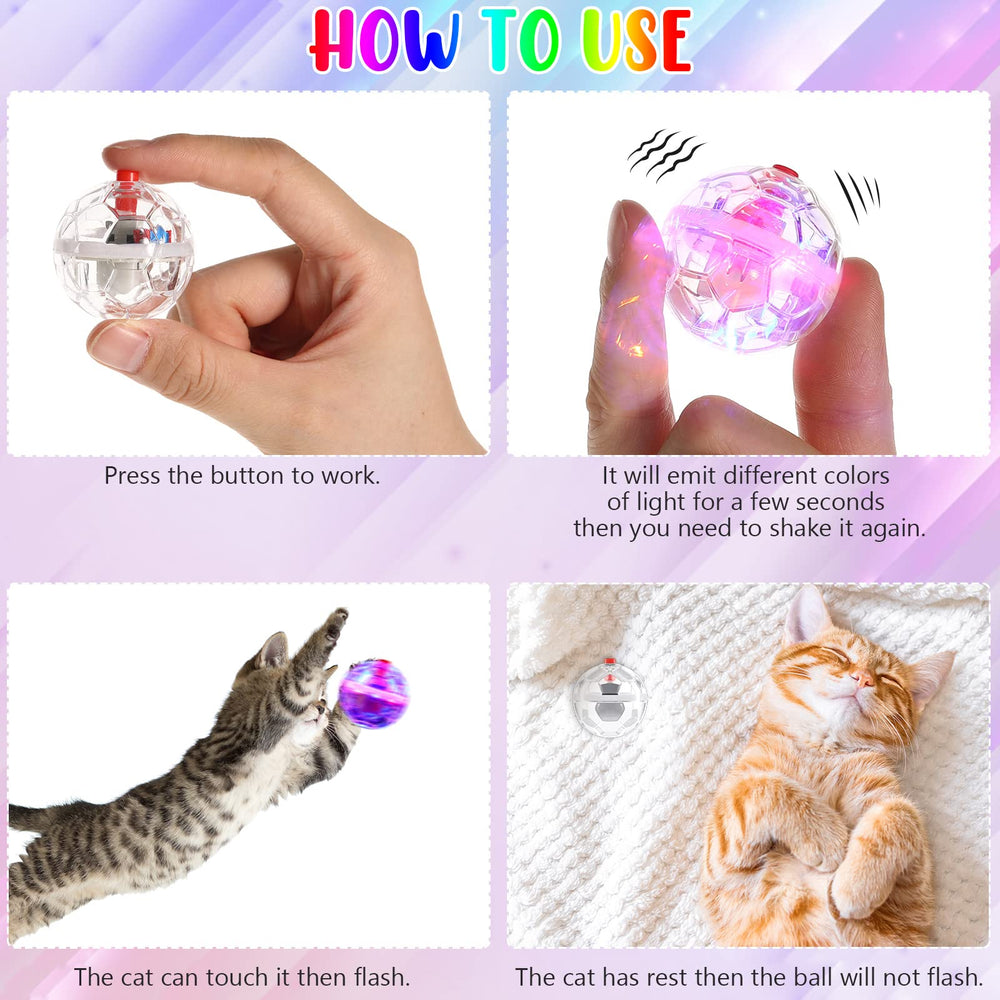 CHENGU soft-light LED cat ball demonstrates gentle glow for safe fun.