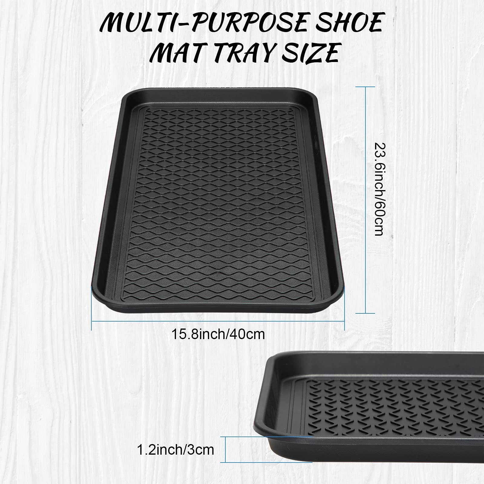 CHENGU waterproof shoe tray entryway catches drips and protects floors.
