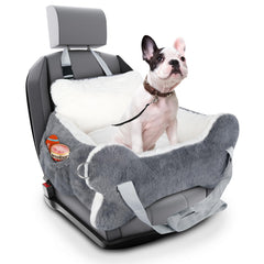 CHENOVE dog car seat front view with plush memory cushion for calm rides