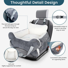 CHENOVE dog car seat non-slip bottom provides stable travel
