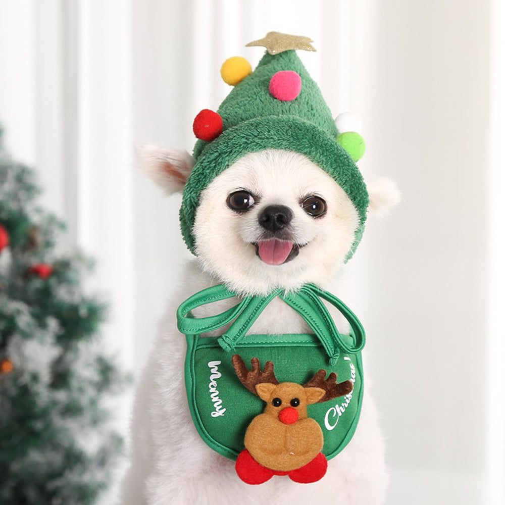 CHENZILIN christmas star pom-pom hat ideal for festive pet photos.