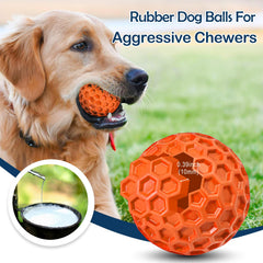 CHEODIN durable rubber dog ball with honeycomb texture supports surface cleaning during play