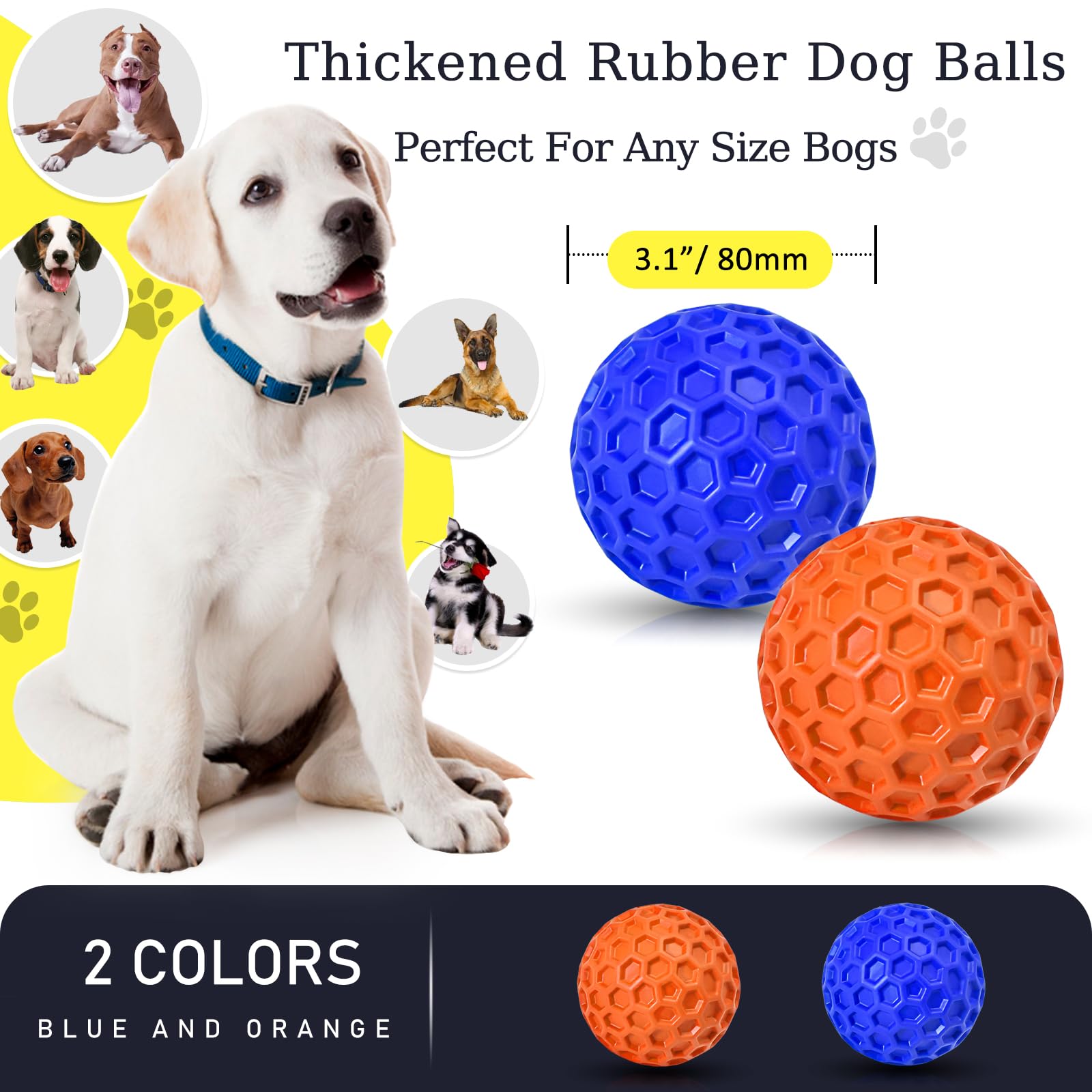 CHEODIN indestructible squeaky ball durability closeup highlights rugged chew-friendly texture
