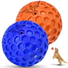 CHEODIN indestructible squeaky ball pair front view for durable play during canine sessions