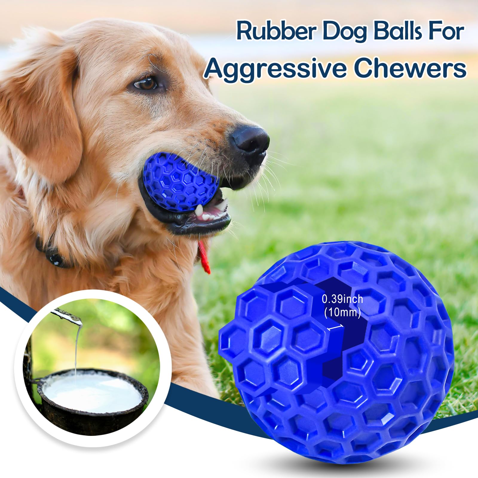 CHEODIN indestructible squeaky ball teeth texture promotes surface cleaning and dental play