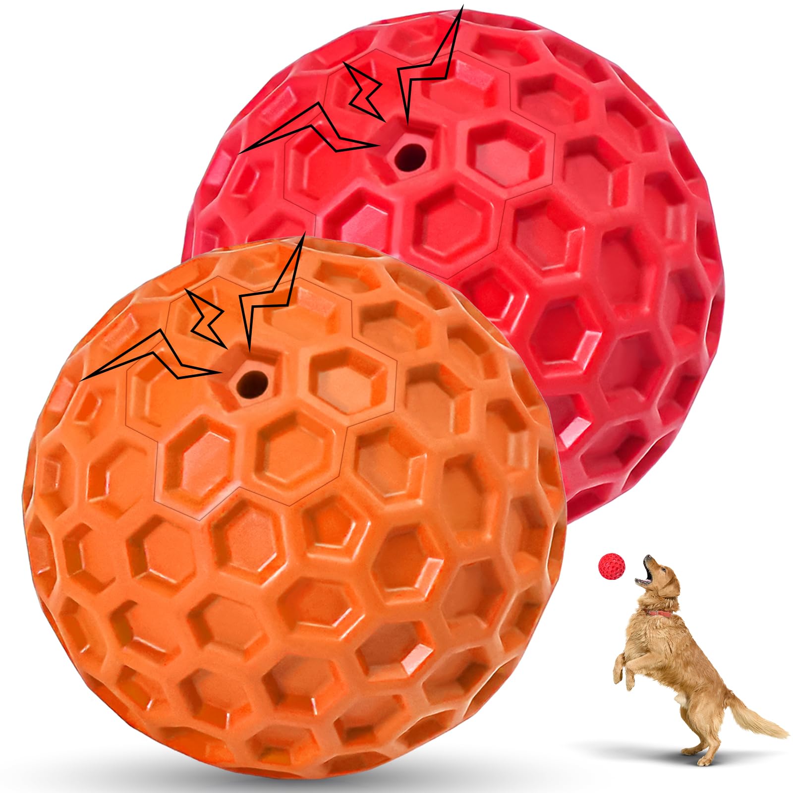 CHEODIN indestructible squeaky dog ball pack 1 for aggressive chewers and fetch fun