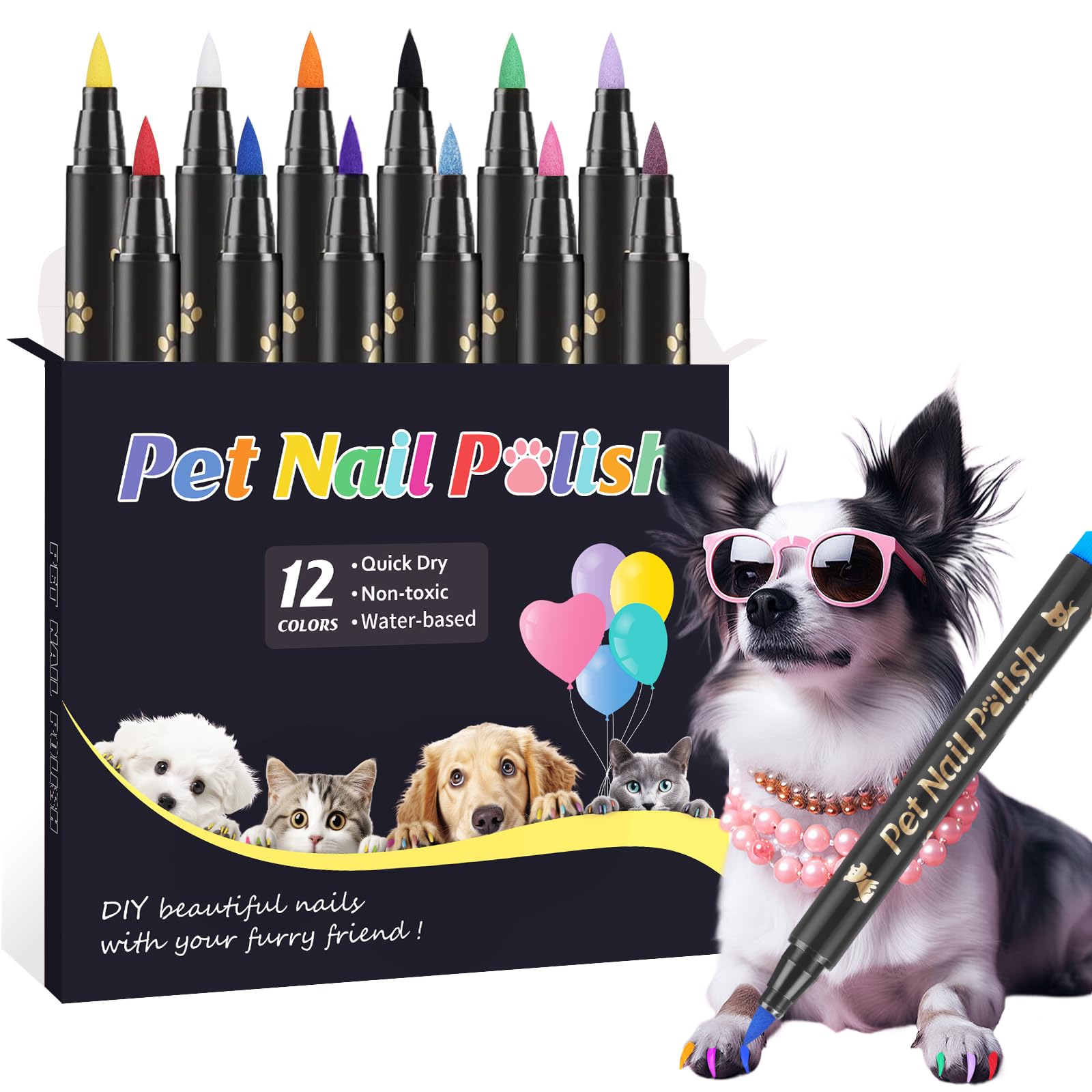 Cherocito dog nail polish pen quick-dry color for easy pet nail styling.
