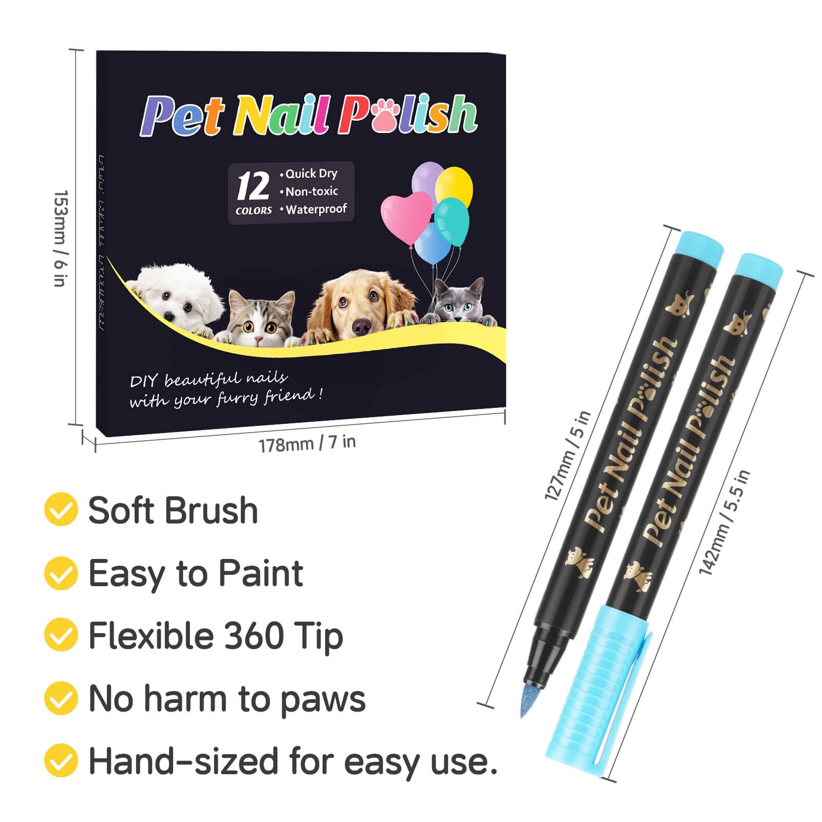 Cherocito gift-pack nail polish pens for pet lovers.