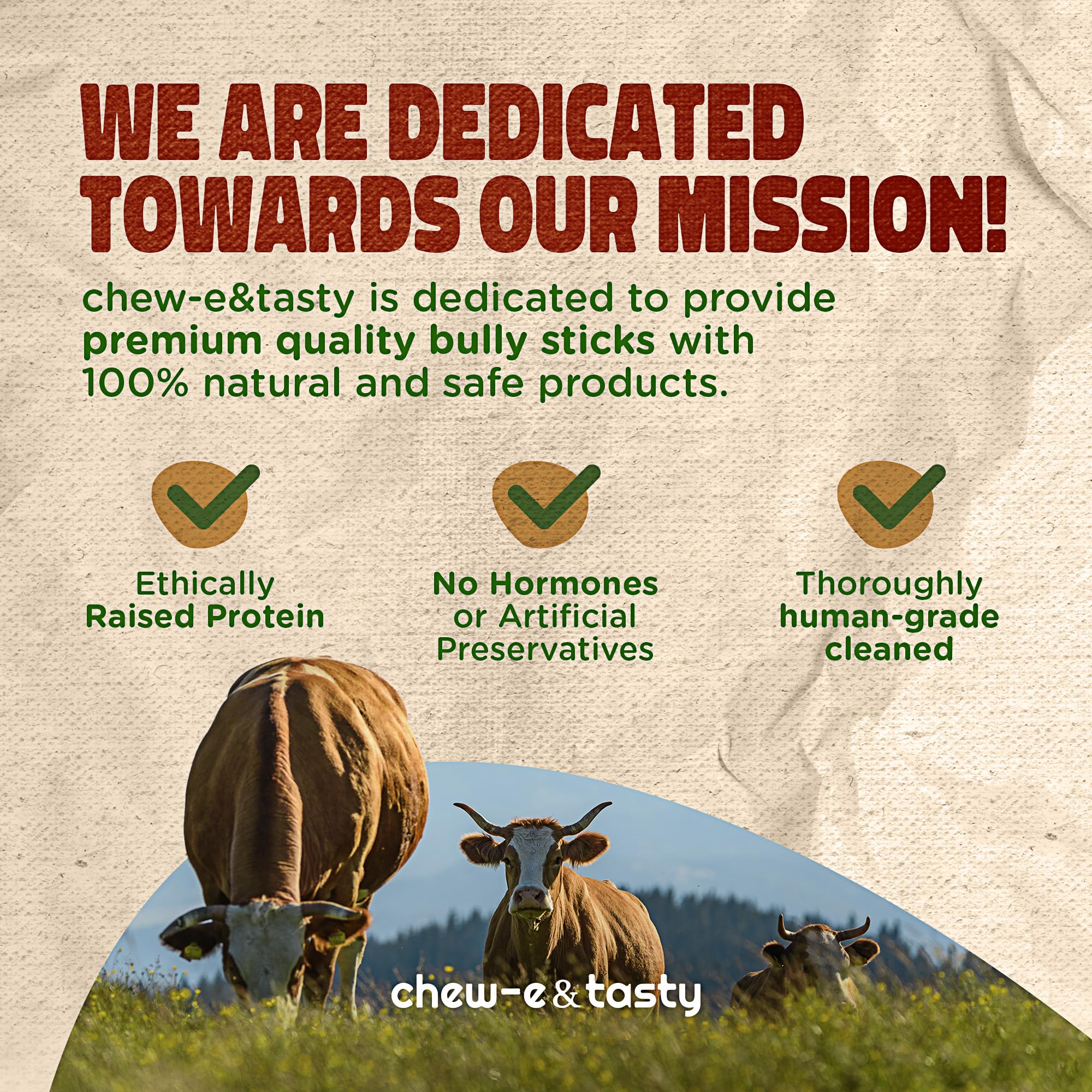 Chew-e&tasty packaging and origin shown in a human-grade facility