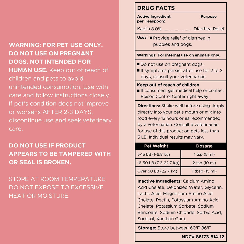 Chew + Heal Labs pet-use warning label reminds safe use