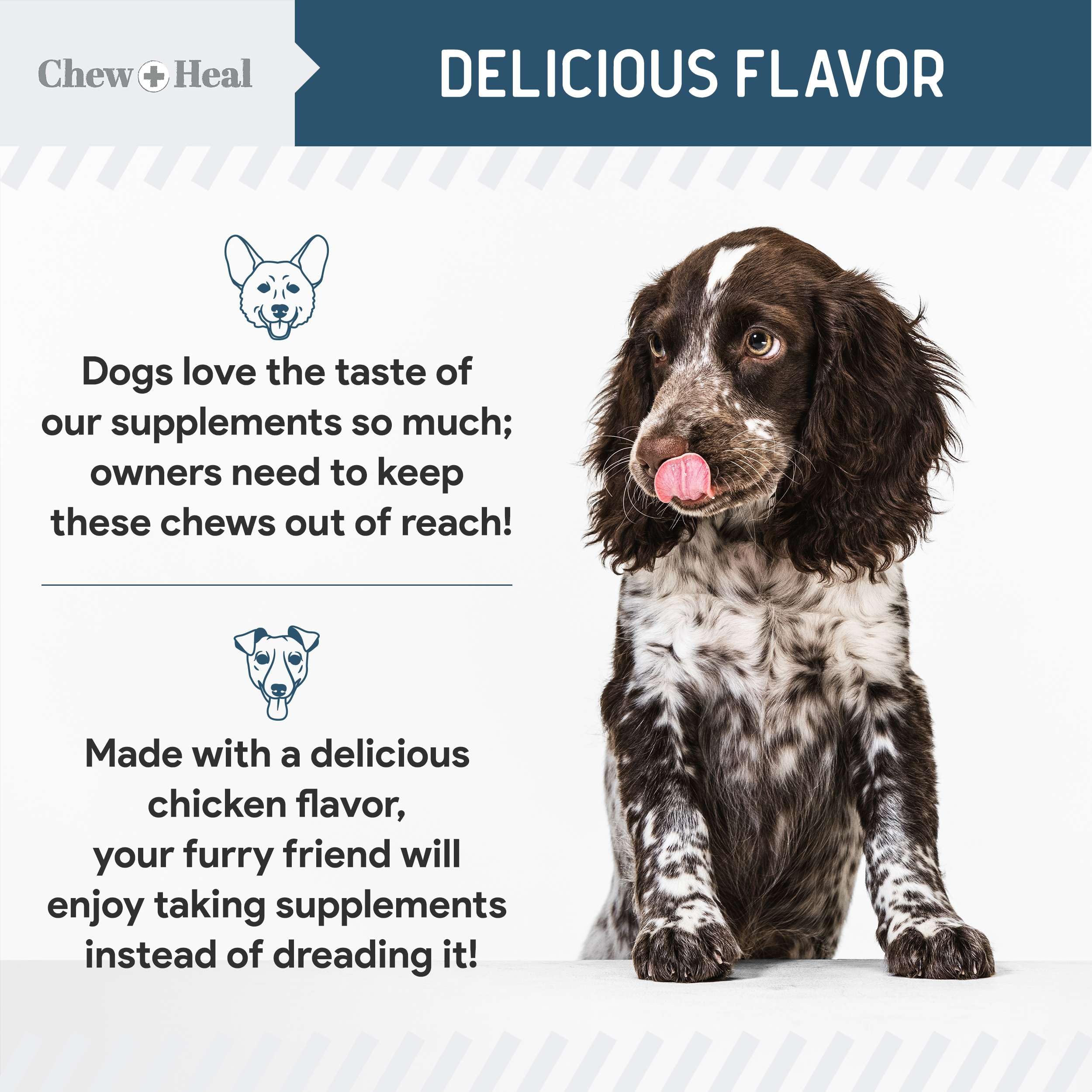 Chew + Heal Labs puppy-transition support chew aids weaning.