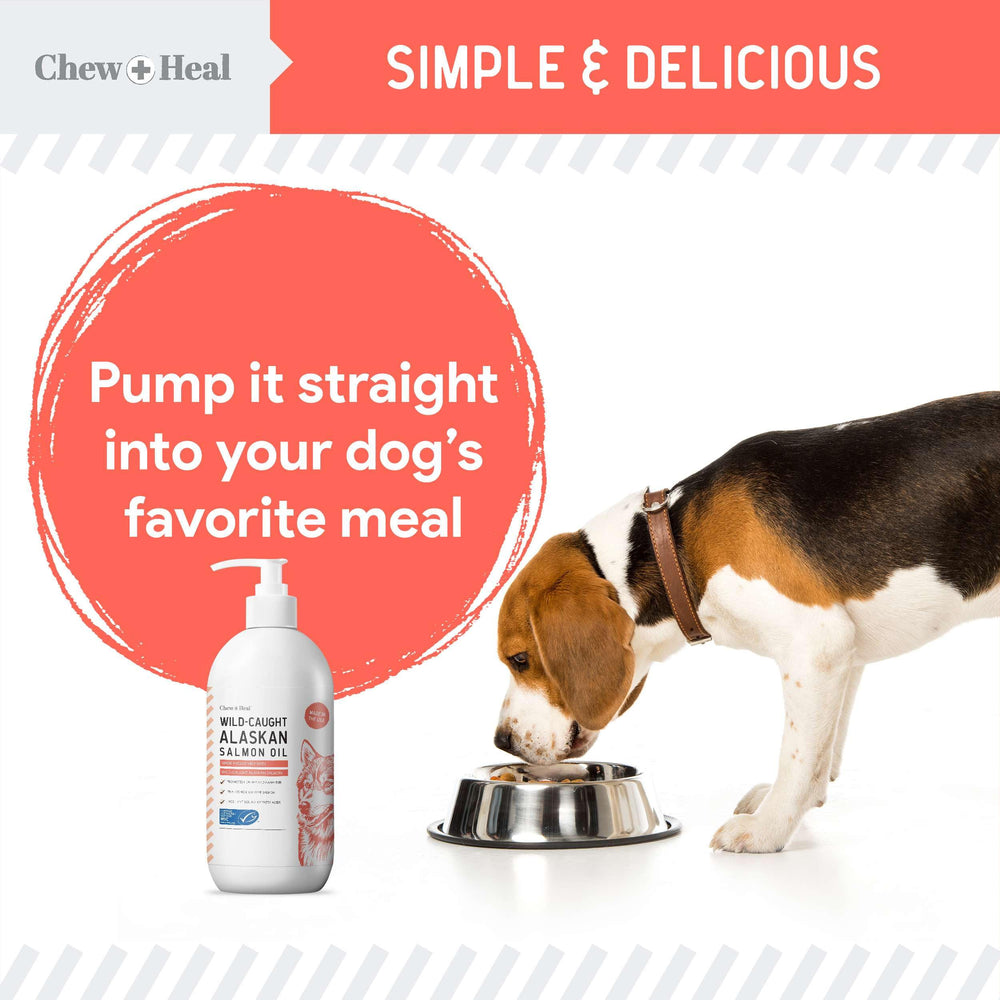 Chew + Heal Labs salmon oil delivers a tasty flavor to encourage regular dosing.