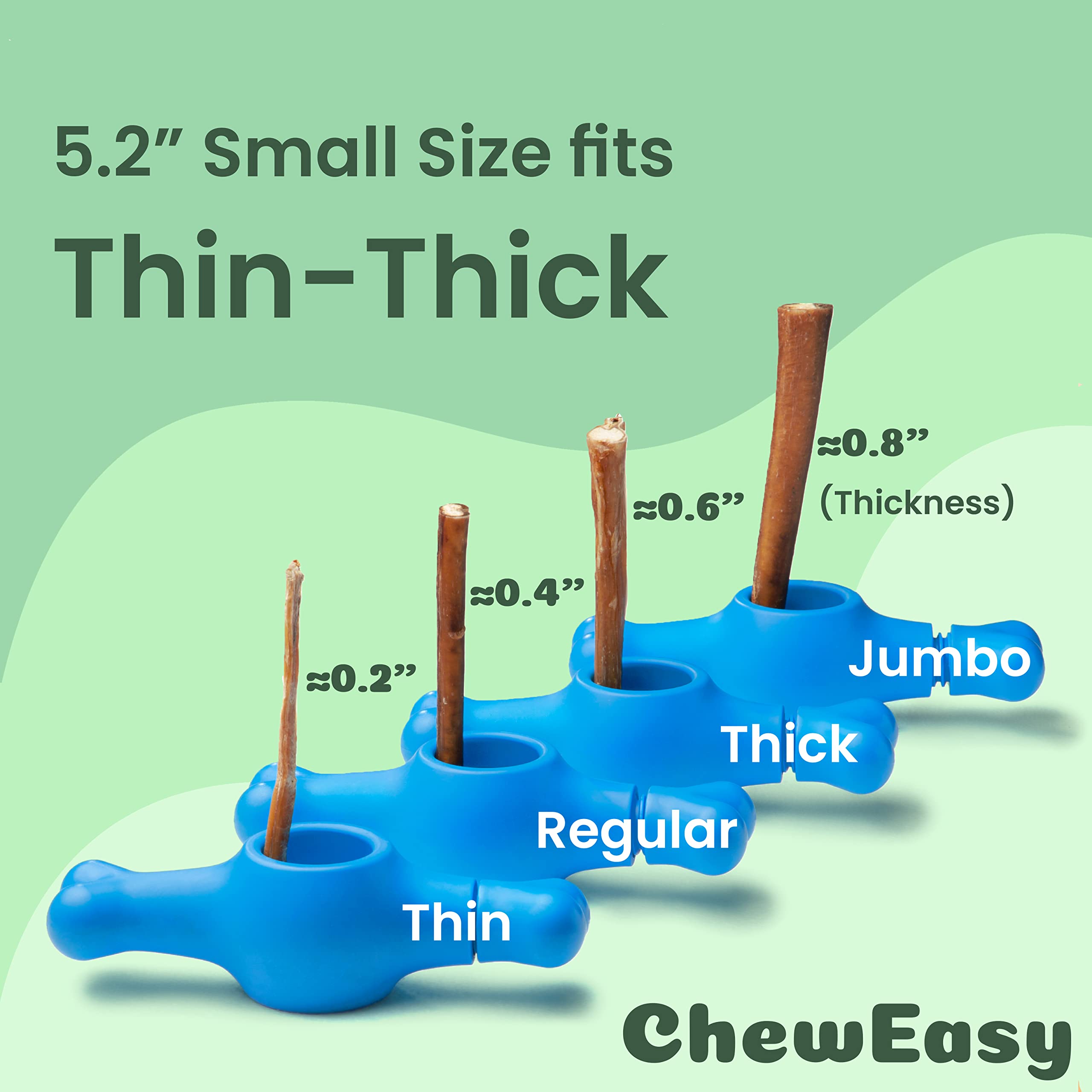 ChewEasy angled-chew-session-small: tilt the stick for natural molar use