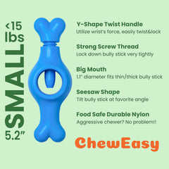 ChewEasy twist-to-lock-small: easy installation for secure bully-stick holding