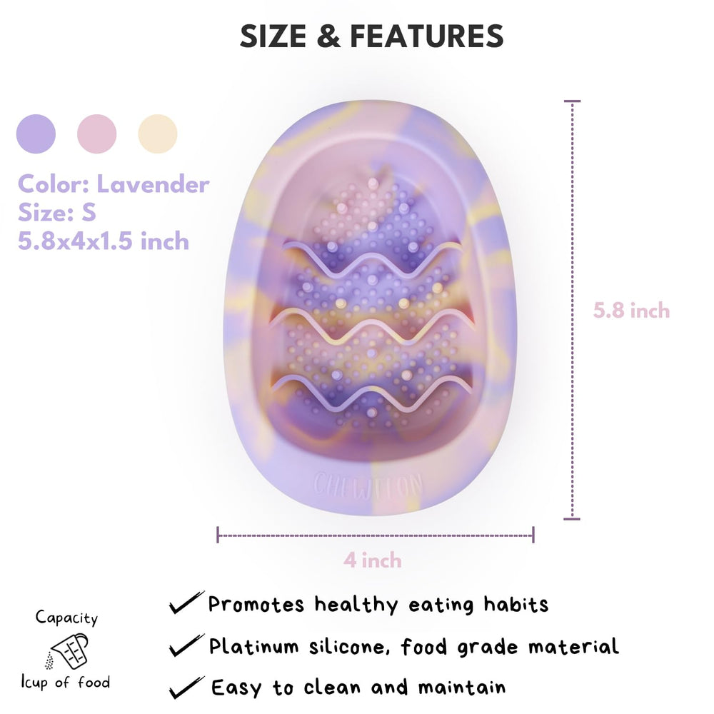 CHEWFFON silicone dog bowl massage dots separate kibble for extended mealtime