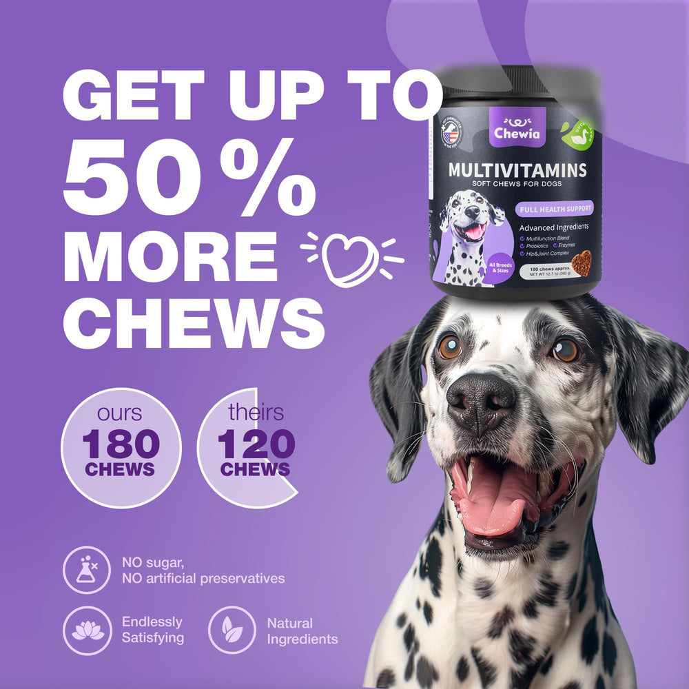CHEWIA Dog Vitamins 15 in 1 digestive-health-label suggests improved digestion