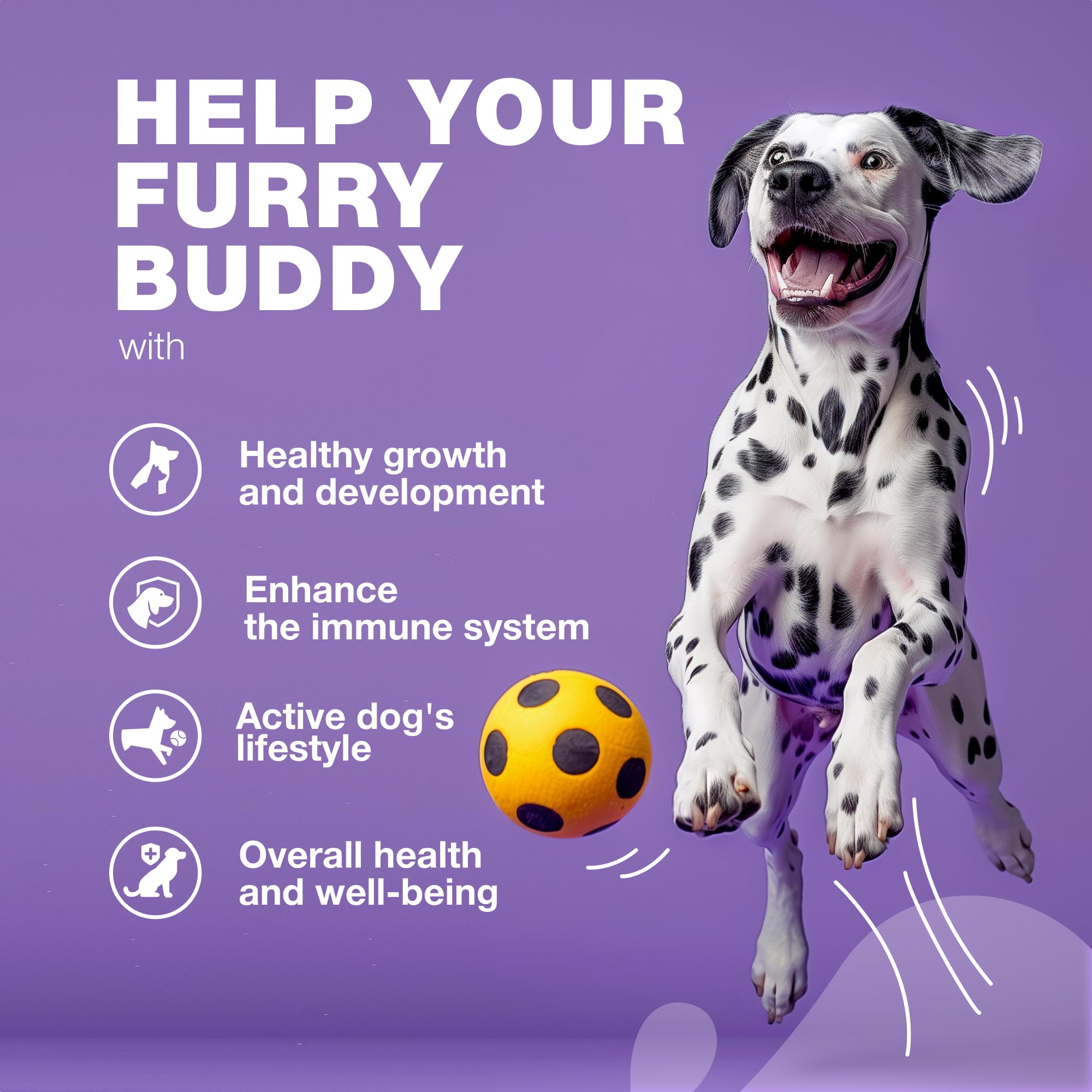 CHEWIA Dog Vitamins 15 in 1 joint-support-label features glucosamine chondroitin benefits