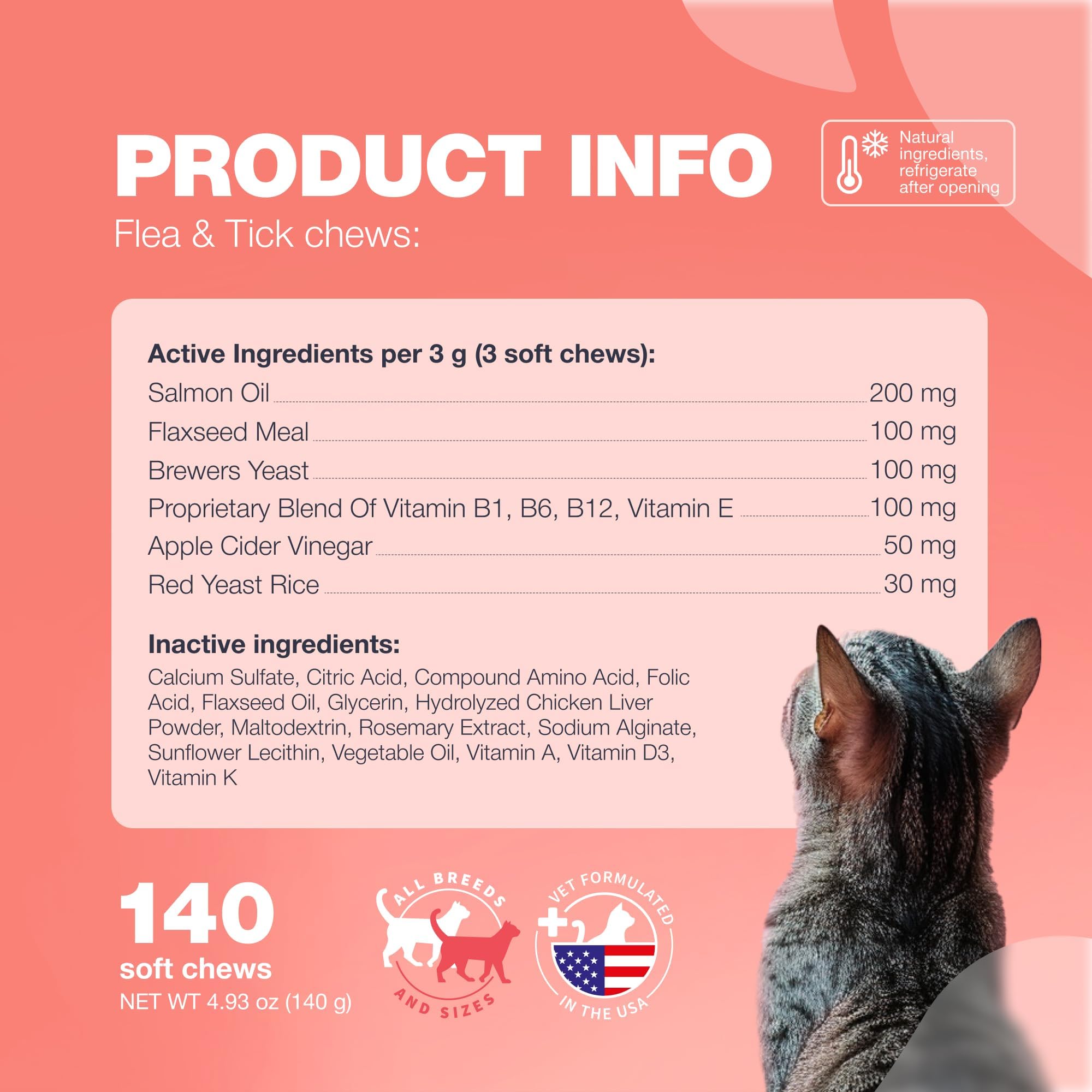 CHEWIA Natural ingredients bottle highlights vitamins B1, B6, B12.