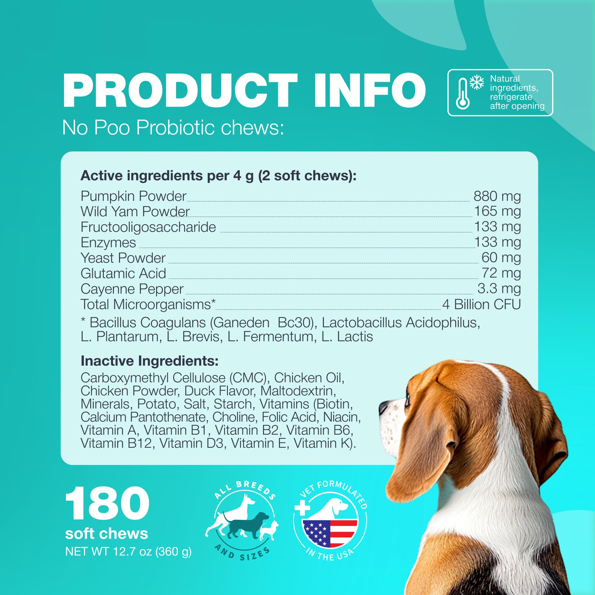 Chewia No Poo Chews puppy-safe formula for early dietary habit support.