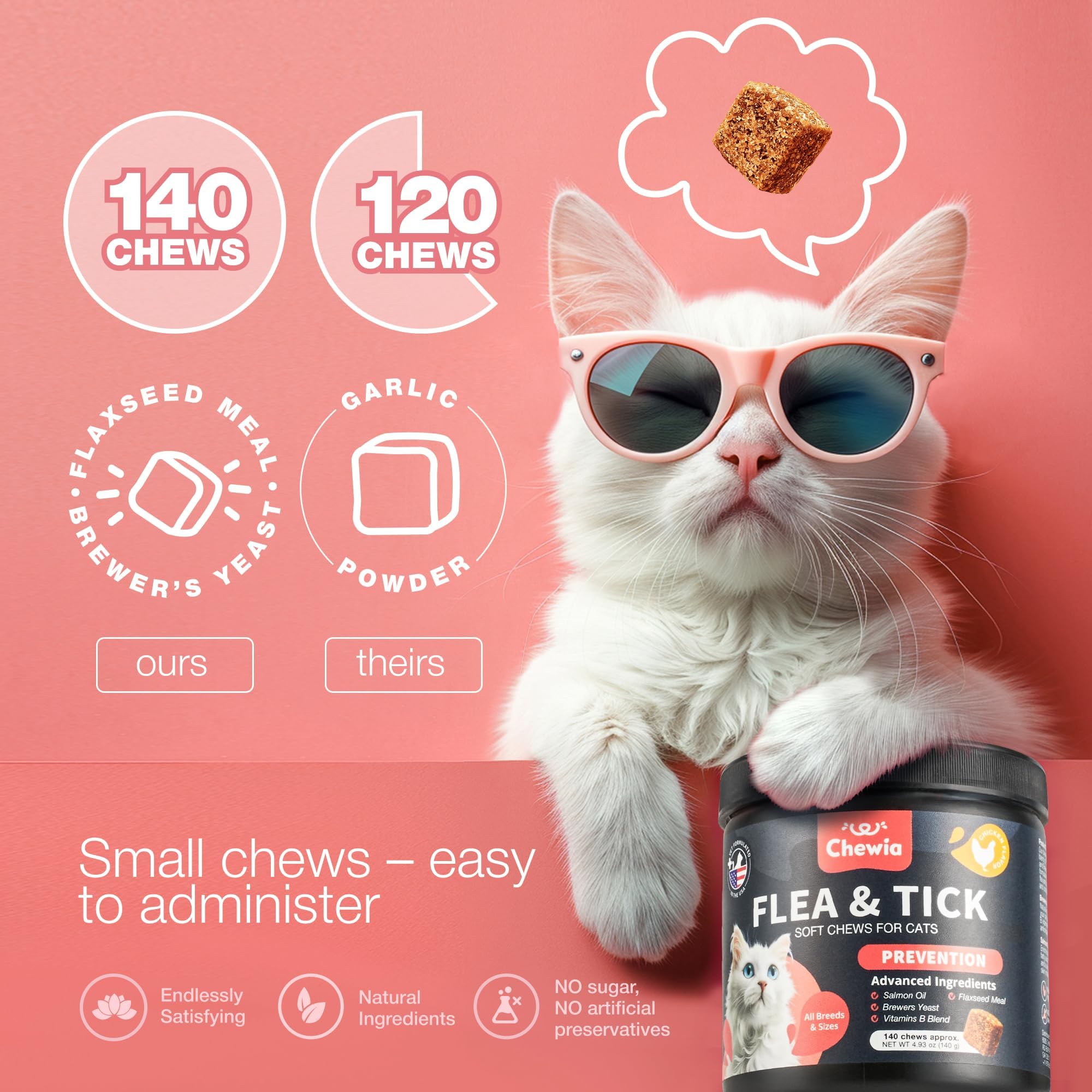 CHEWIA Chicken-flavor chews support skin health and immunity.